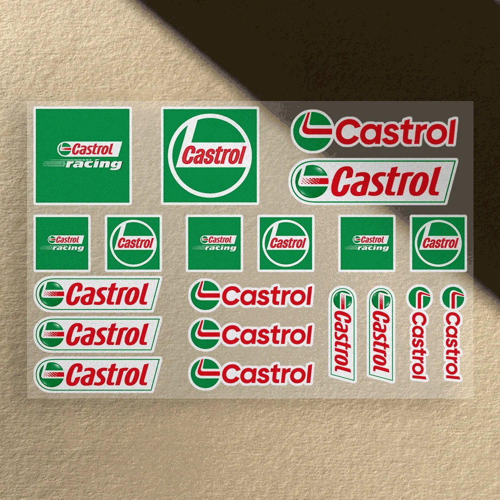 Castrol Oil Gtx - Yansıtıcı lazer Su geçirmez çıkartmalar vinil