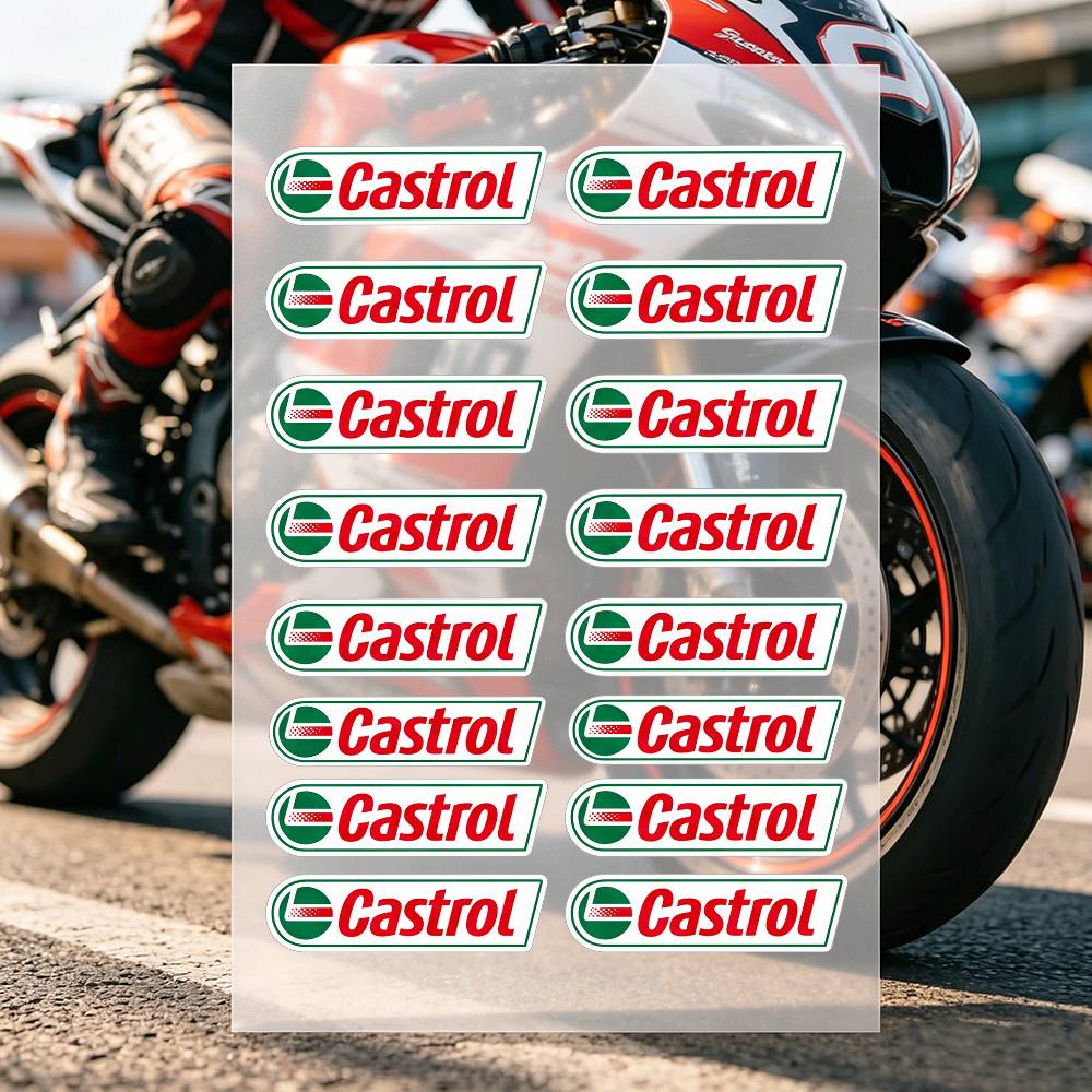Castrol Oil Gtx - C-Castrol LOGO Motosiklet Çıkartmaları Yansıtıcıdır, Dayanıklıdır,